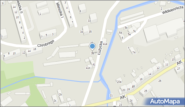 Lubań, Łużycka, 39, mapa Lubań