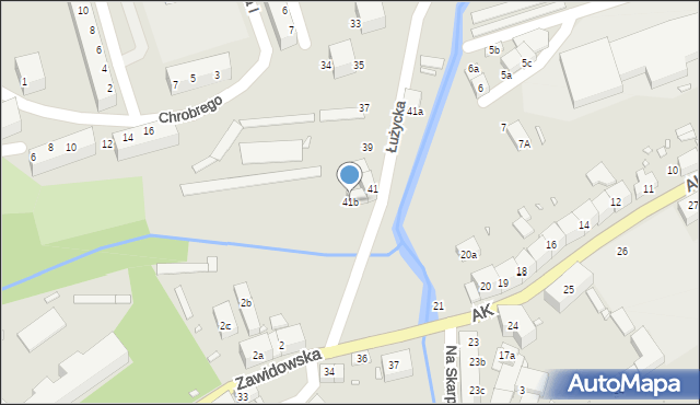 Lubań, Łużycka, 41b, mapa Lubań