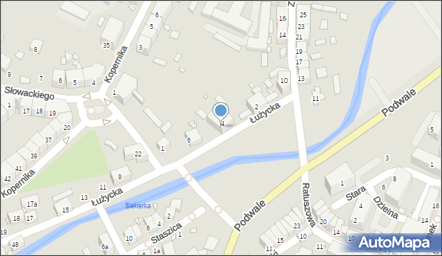 Lubań, Łużycka, 5, mapa Lubań