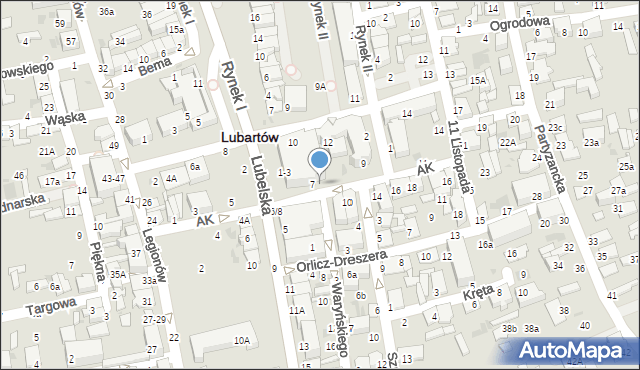 Lubartów, Lubelska, 1, mapa Lubartów