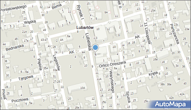 Lubartów, Lubelska, 5, mapa Lubartów