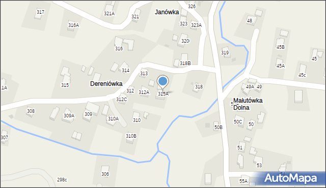 Lubatowa, Lubatowa, 315A, mapa Lubatowa