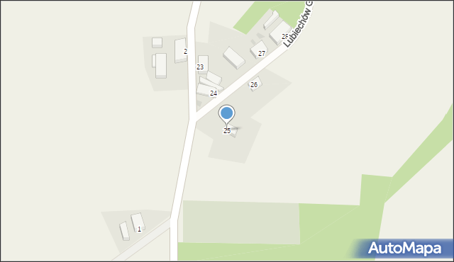 Lubiechów Górny, Lubiechów Górny, 25, mapa Lubiechów Górny