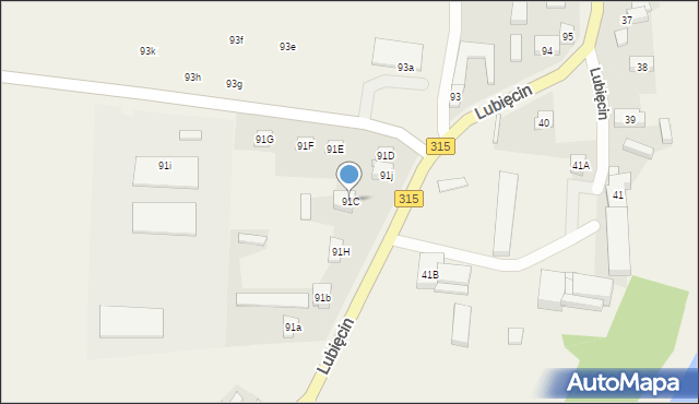 Lubięcin, Lubięcin, 91C, mapa Lubięcin