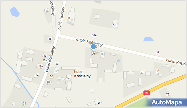 Łubin Kościelny, Łubin Kościelny, 26, mapa Łubin Kościelny