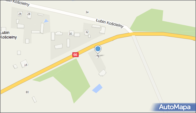 Łubin Kościelny, Łubin Kościelny, 79, mapa Łubin Kościelny