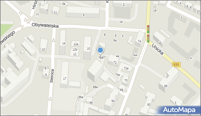 Lublin, Lubartowska, 70A, mapa Lublina