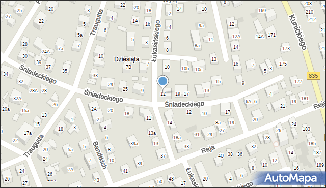 Lublin, Łukasińskiego Waleriana, mjr., 12, mapa Lublina