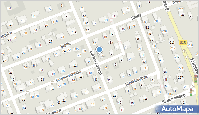 Lublin, Łukasińskiego Waleriana, mjr., 34, mapa Lublina