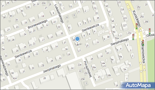 Lublin, Łukasińskiego Waleriana, mjr., 46, mapa Lublina
