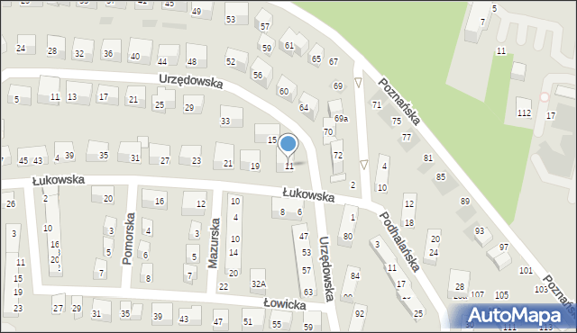 Lublin, Łukowska, 11, mapa Lublina