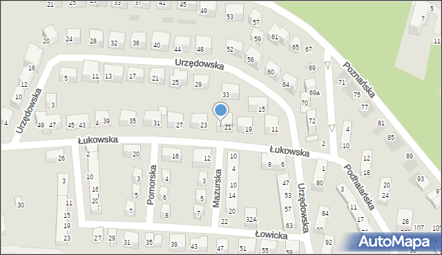 Lublin, Łukowska, 21A, mapa Lublina
