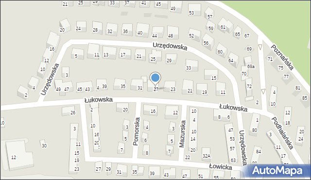 Lublin, Łukowska, 27, mapa Lublina