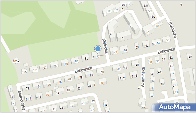 Lublin, Łukowska, 77, mapa Lublina