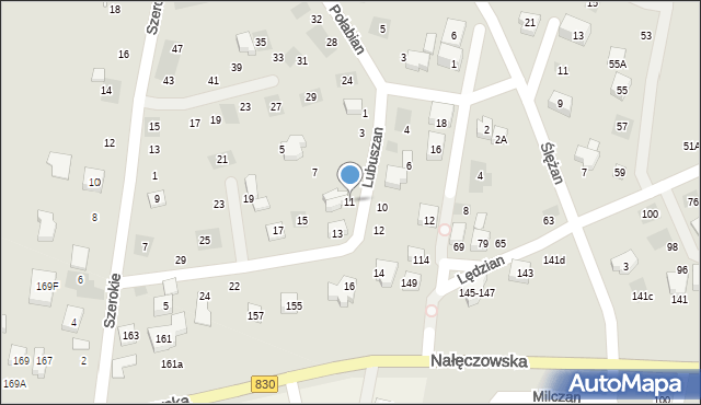 Lublin, Lubuszan, 11, mapa Lublina