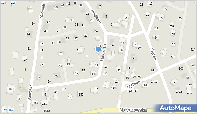 Lublin, Lubuszan, 9, mapa Lublina