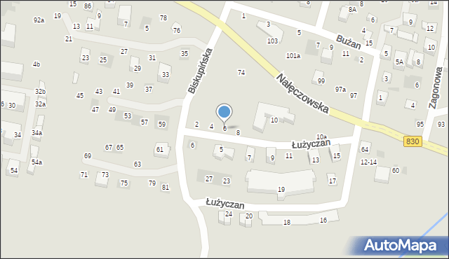 Lublin, Łużyczan, 6, mapa Lublina