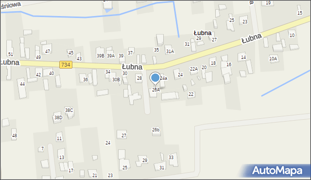 Łubna, Łubna, 26A, mapa Łubna