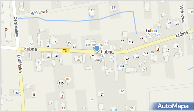 Łubna, Łubna, 32, mapa Łubna