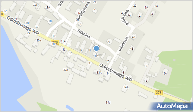 Lubogoszcz, Lubogoszcz, 8A, mapa Lubogoszcz