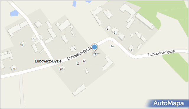 Lubowicz-Byzie, Lubowicz-Byzie, 13, mapa Lubowicz-Byzie