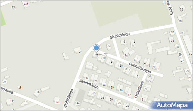 Lubraniec, Lubrańskiego Jana, bp., 22, mapa Lubraniec