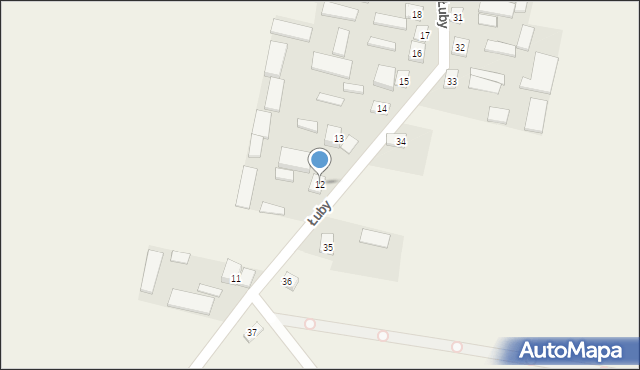 Łuby, Łuby, 12, mapa Łuby