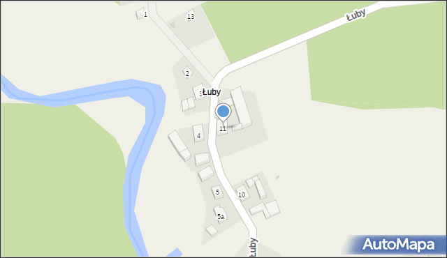 Łuby, Łuby, 11, mapa Łuby