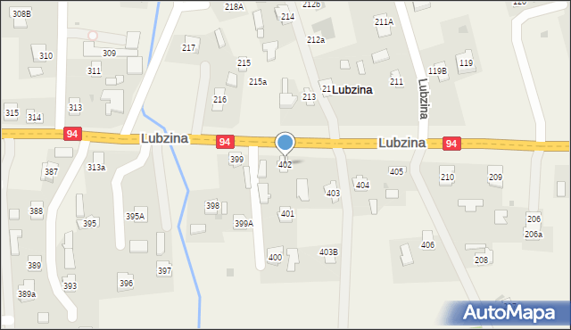 Lubzina, Lubzina, 402, mapa Lubzina