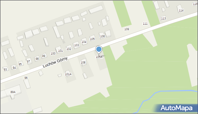 Luchów Górny, Luchów Górny, 105A, mapa Luchów Górny