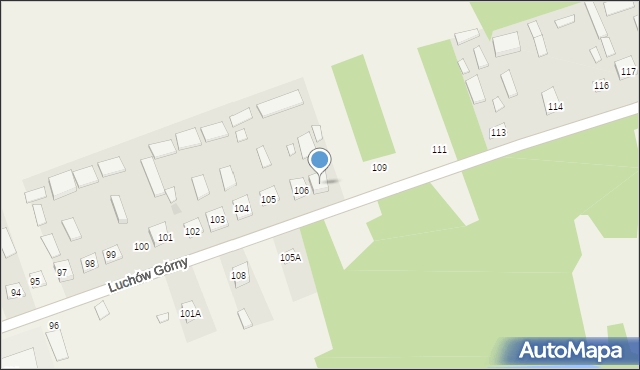 Luchów Górny, Luchów Górny, 107, mapa Luchów Górny