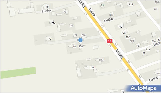 Łucka, Łucka, 80A, mapa Łucka