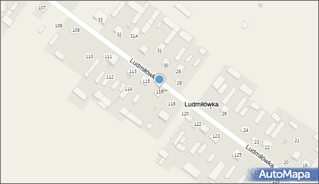 Ludmiłówka, Ludmiłówka, 116, mapa Ludmiłówka