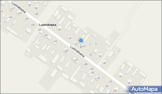 Ludmiłówka, Ludmiłówka, 22, mapa Ludmiłówka