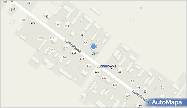 Ludmiłówka, Ludmiłówka, 28, mapa Ludmiłówka