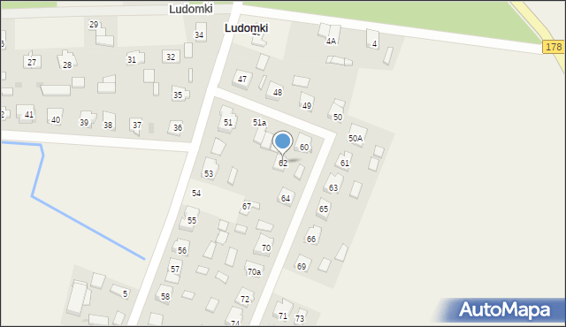 Ludomki, Ludomki, 62, mapa Ludomki