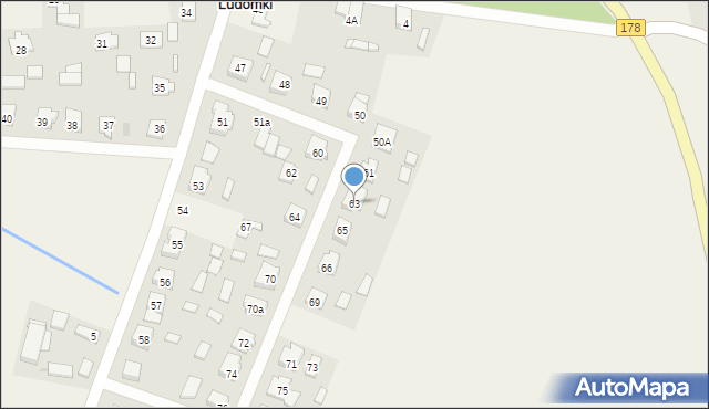 Ludomki, Ludomki, 63, mapa Ludomki