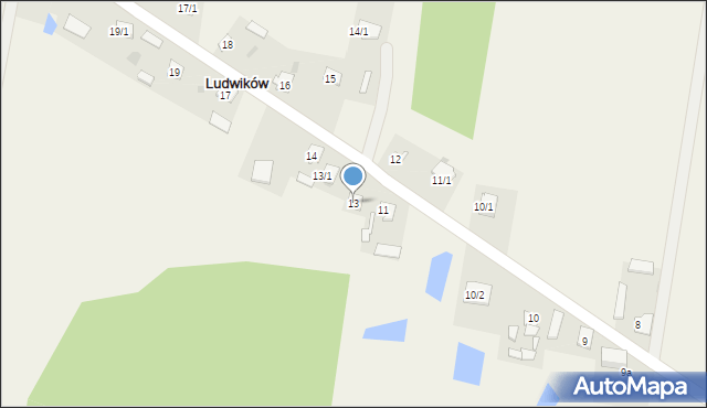 Ludwików, Ludwików, 13, mapa Ludwików