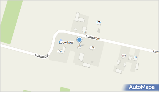 Ludwików, Ludwików, 15, mapa Ludwików