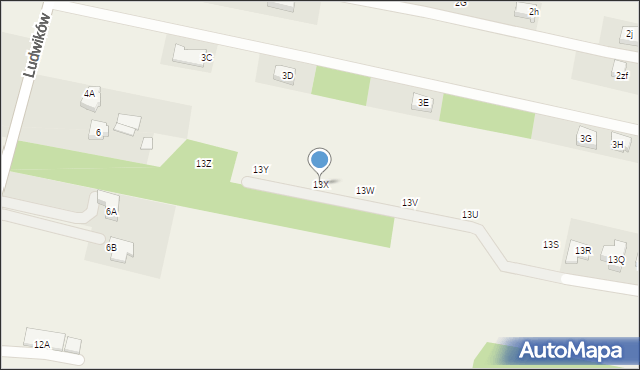 Ludwików, Ludwików, 13X, mapa Ludwików