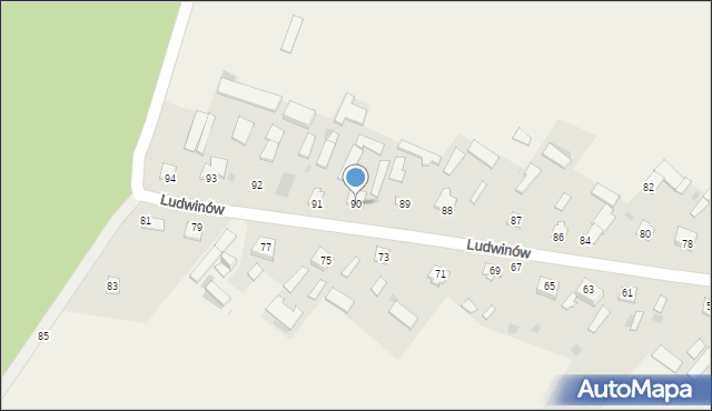 Ludwinów, Ludwinów, 90, mapa Ludwinów