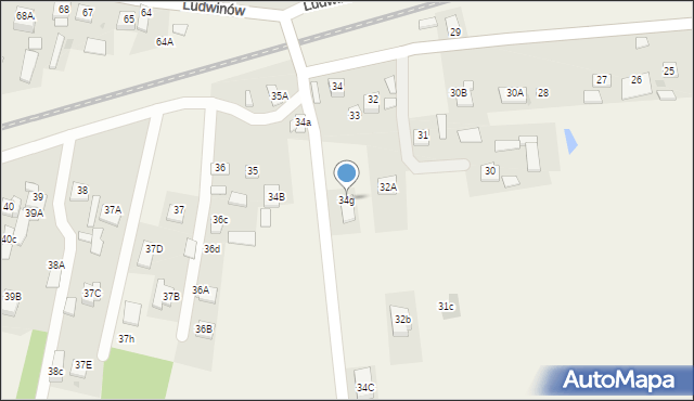 Ludwinów, Ludwinów, 34g, mapa Ludwinów