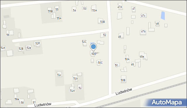 Ludwinów, Ludwinów, 52D, mapa Ludwinów