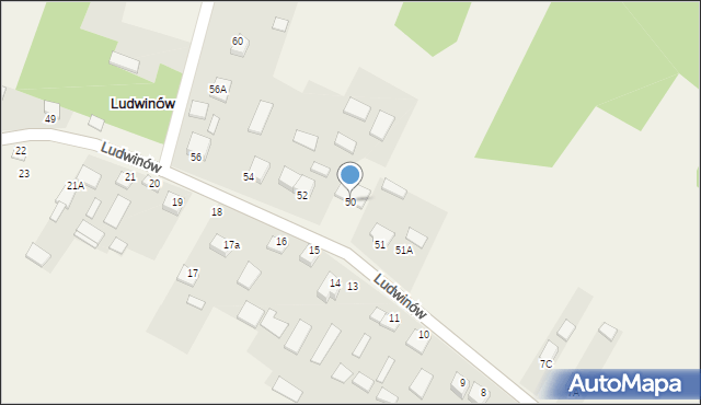 Ludwinów, Ludwinów, 50, mapa Ludwinów
