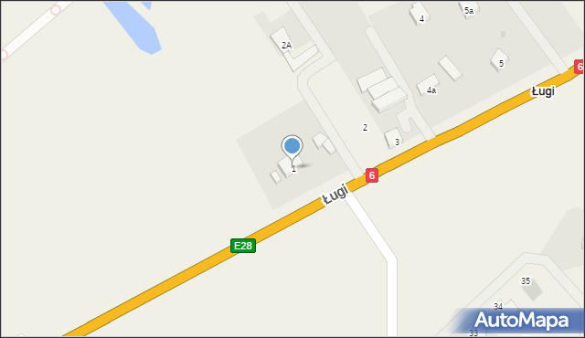 Ługi, Ługi, 1, mapa Ługi