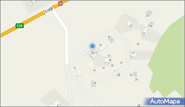 Ługi, Ługi, 33, mapa Ługi