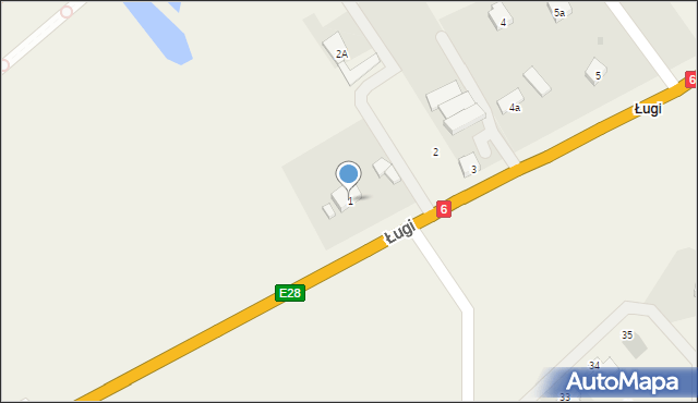 Ługi, Ługi, 1, mapa Ługi