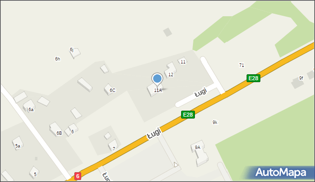 Ługi, Ługi, 11A, mapa Ługi