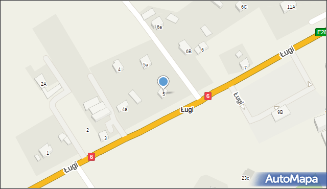 Ługi, Ługi, 5, mapa Ługi