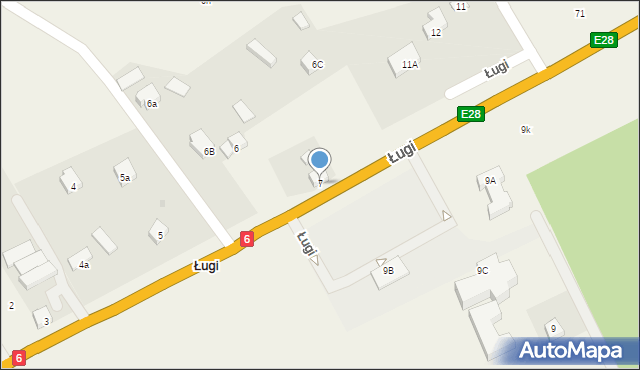 Ługi, Ługi, 7, mapa Ługi